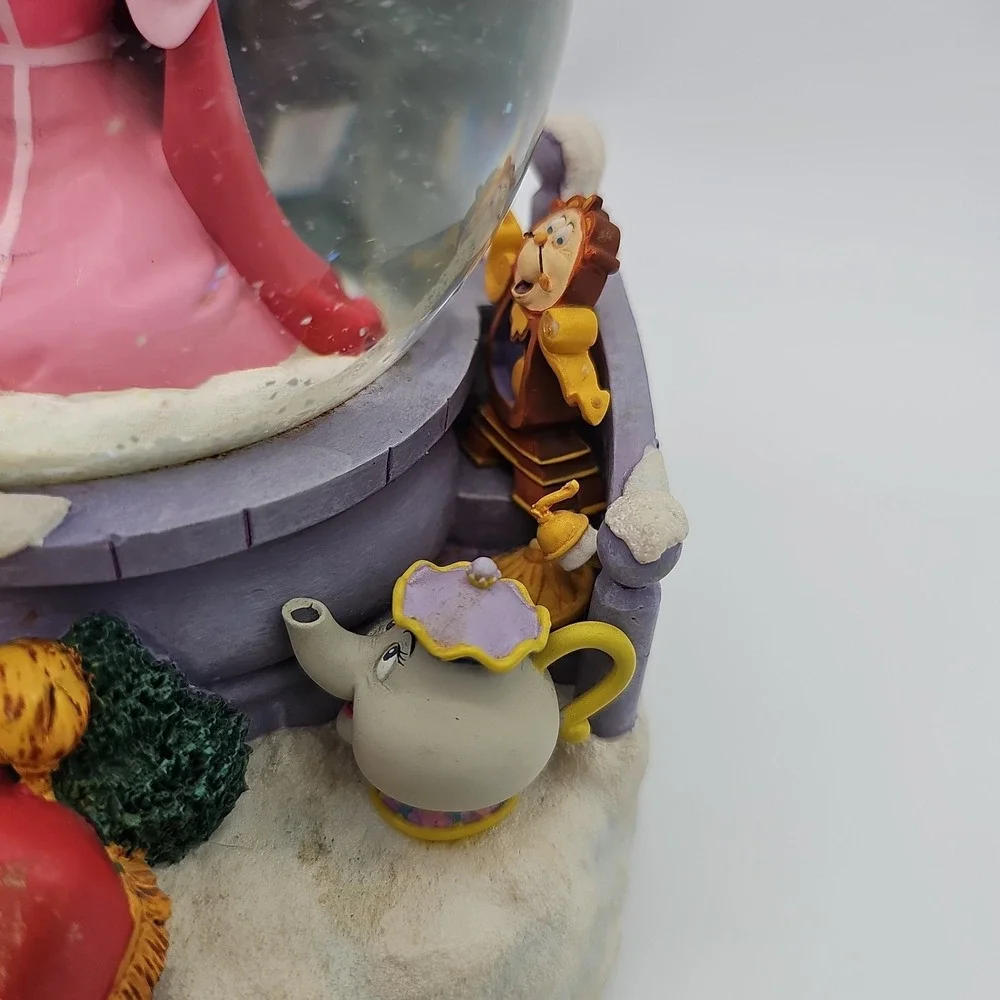 Disney Beauty and the Beast Snow Globe Something There Musical Bird Feeding READ